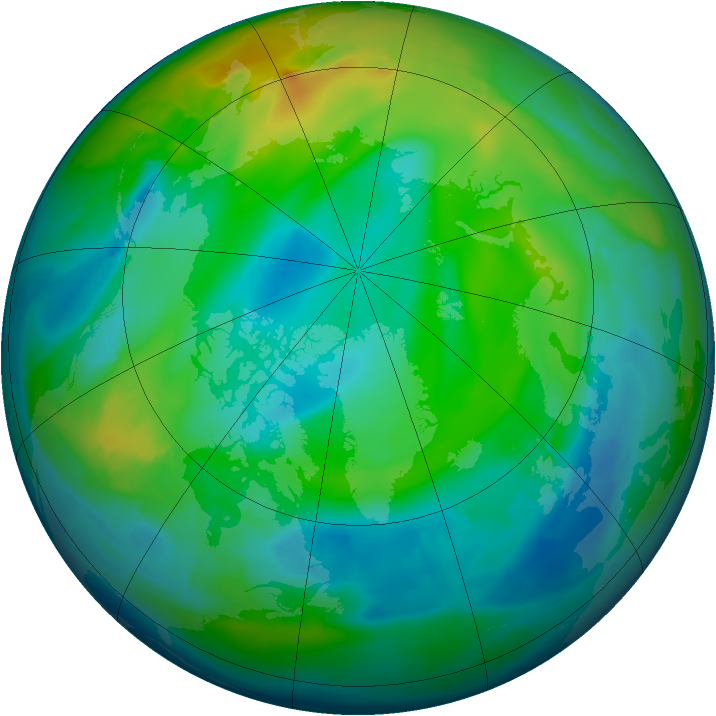 Arctic ozone map for 04 December 2013